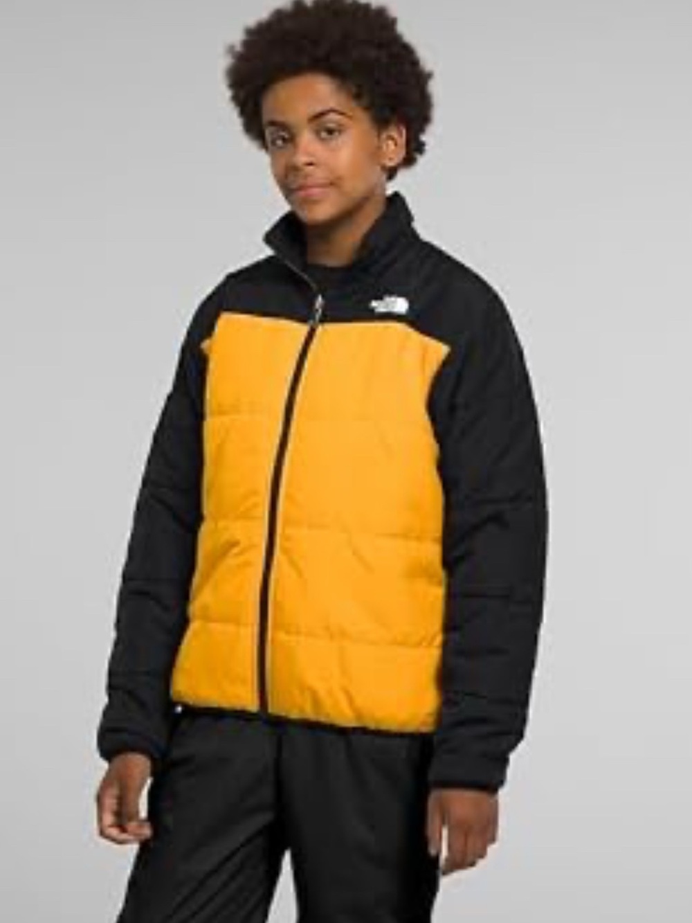 The North Face Kids spring Puffer Jacket - Yellow & Black